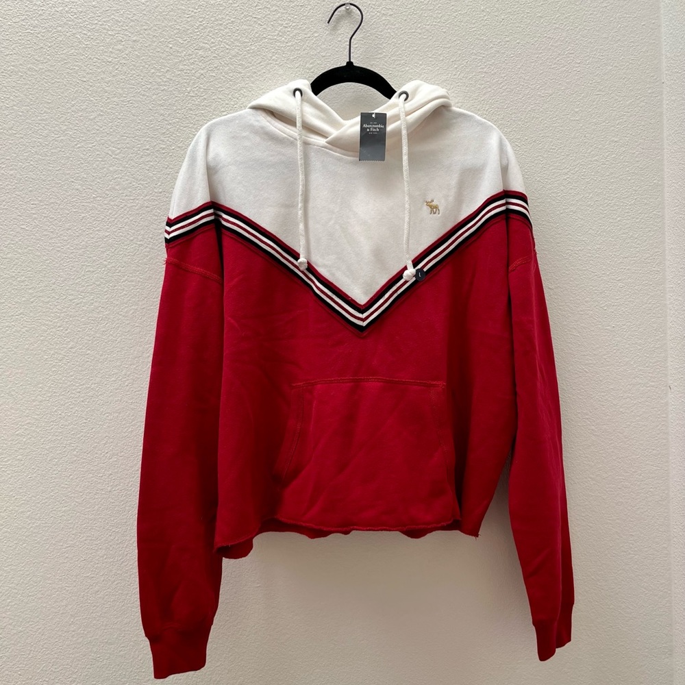 NWT! Abercrombie & Fitch women’s large varsity hooded sweatshirt